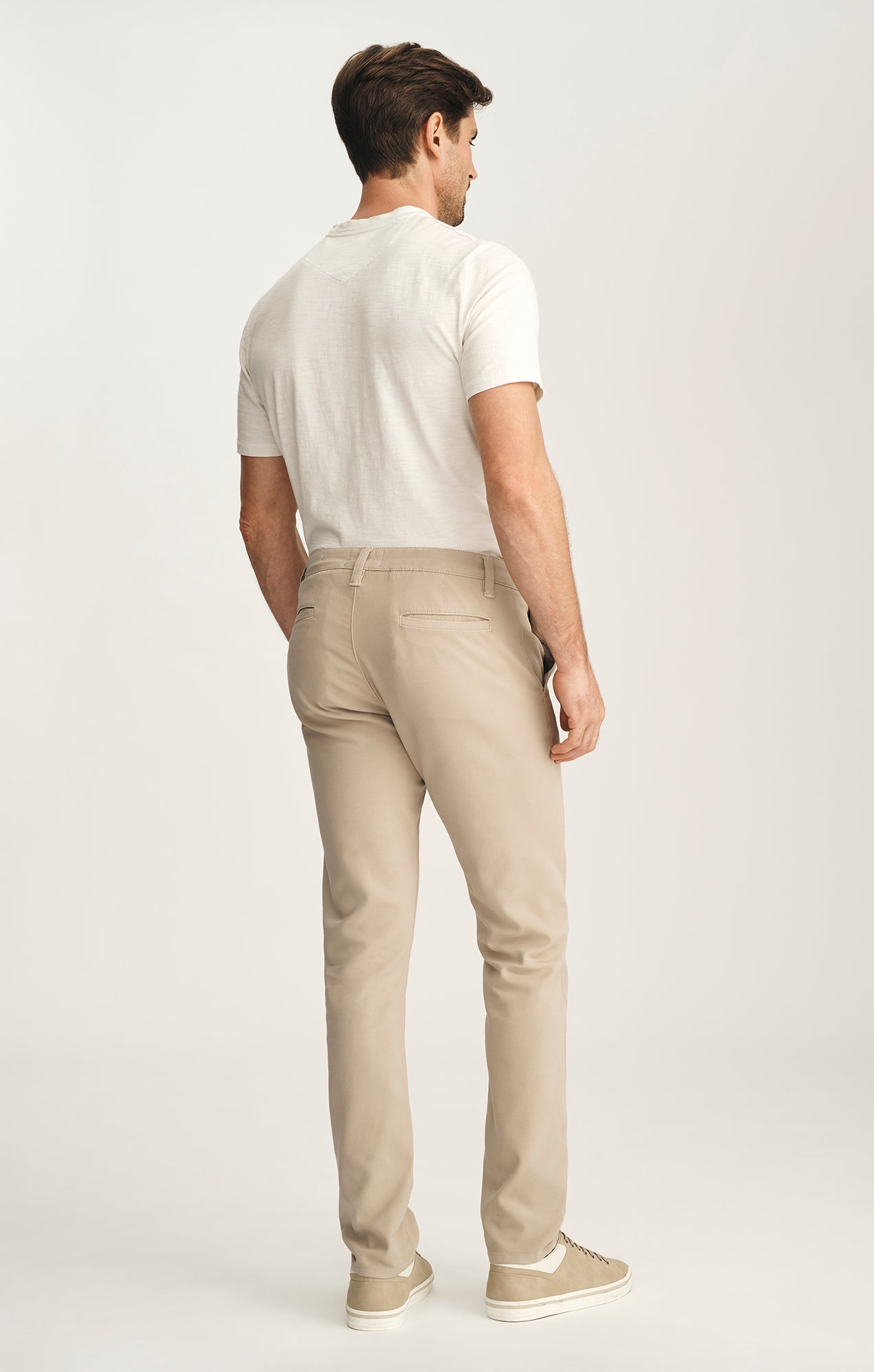 Verona Straight Leg Chino Pants In Mushroom High Flyer