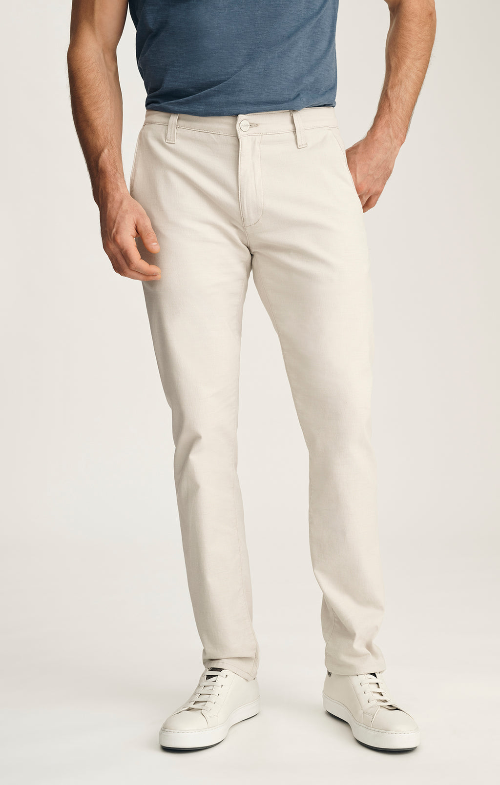 Verona Straight Leg Chino Pants In Oat Honeycomb