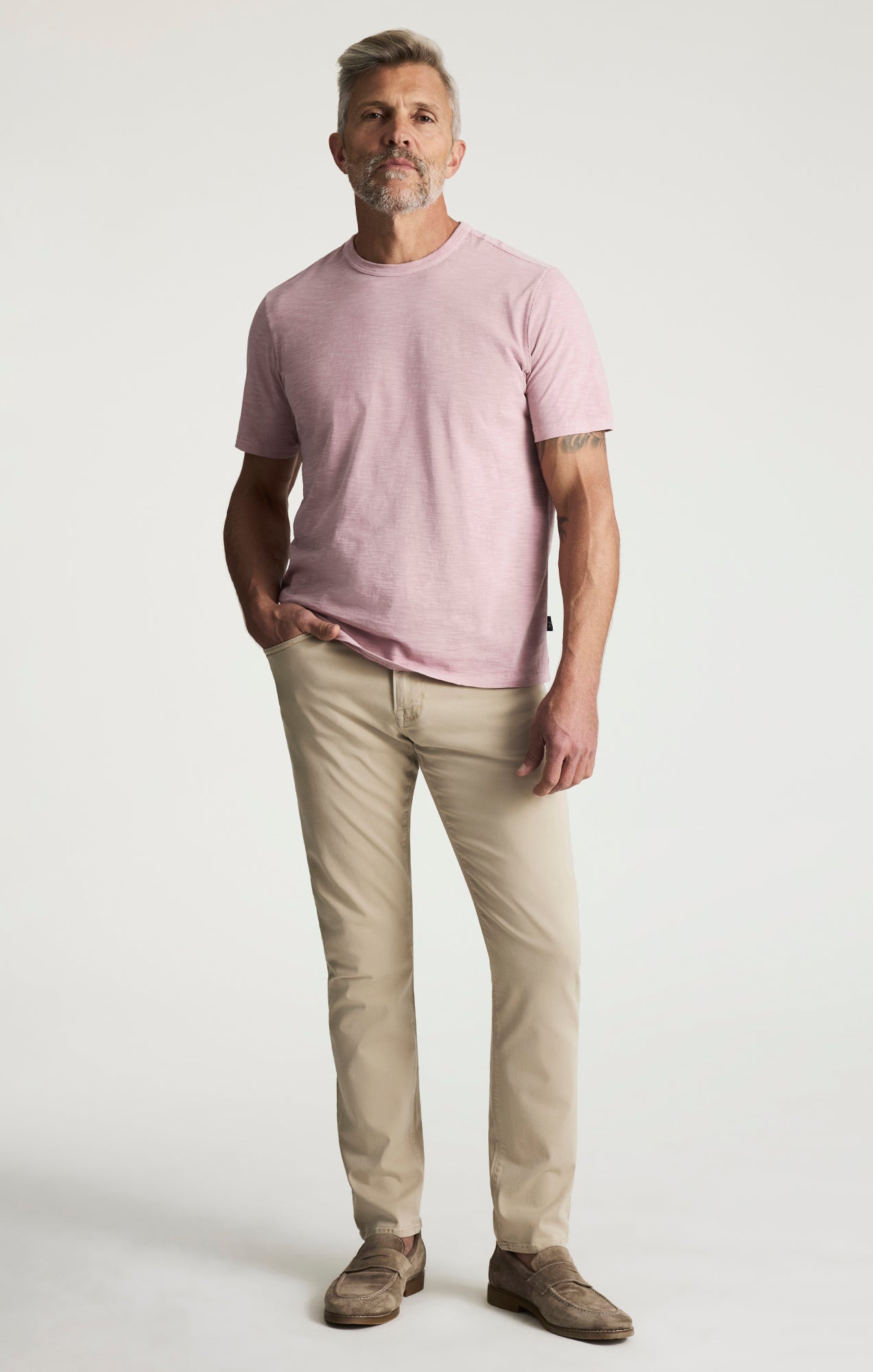 Slub Crew Neck Tshirt In Woodrose