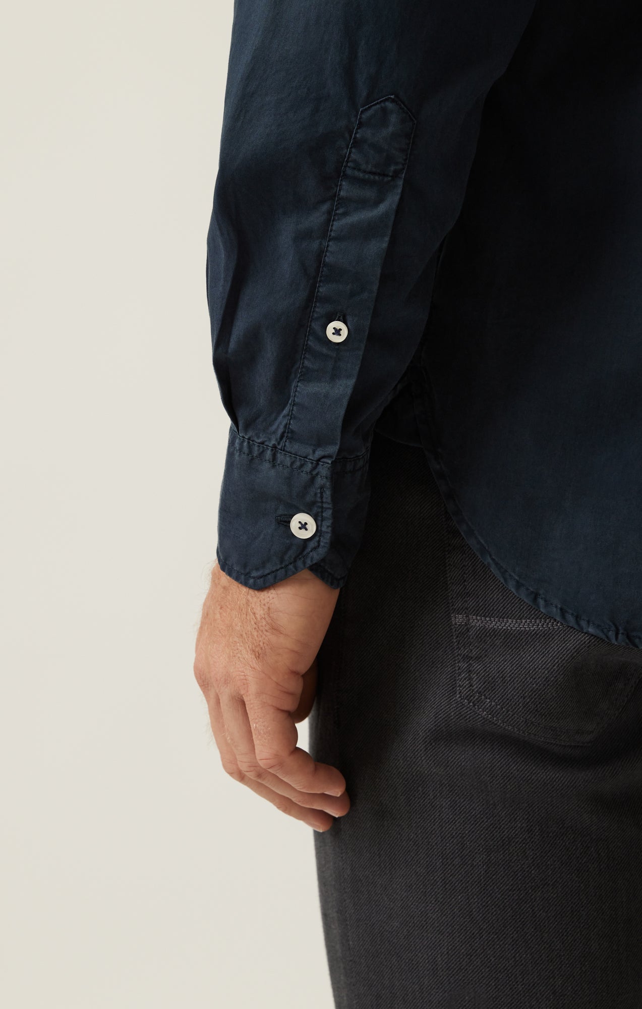 Luxe Twill Shirt In Dress Blues