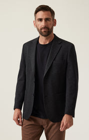 Matteo Heather Knit Blazer In Anthracite