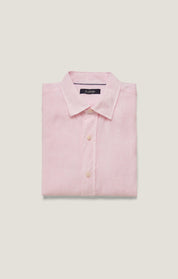 Linen Chambray Shirt in Pink