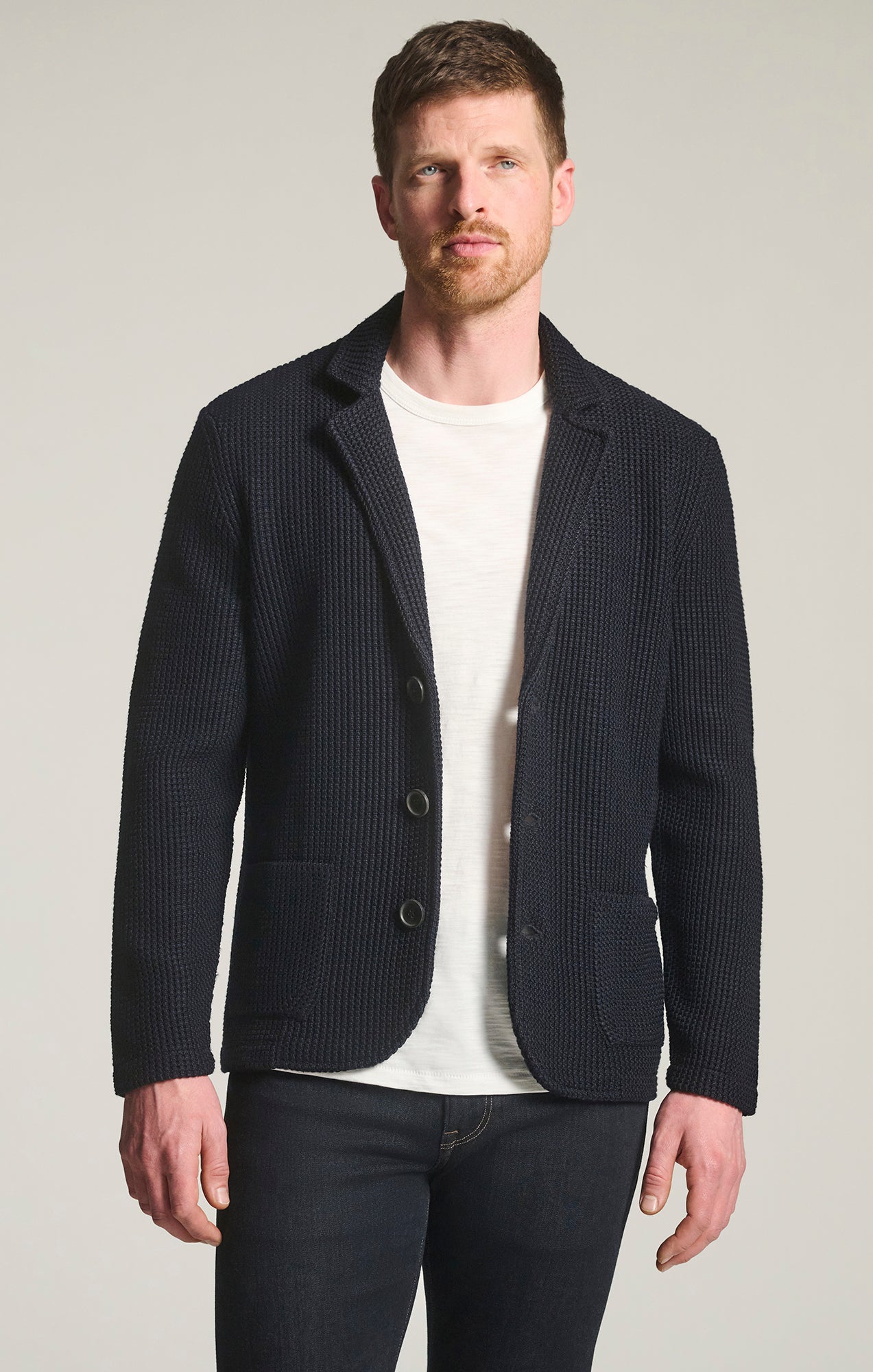 Birch Knit Blazer in Navy