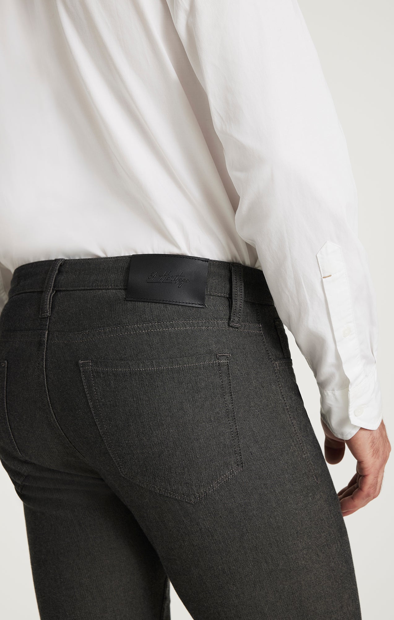 Courage Straight Leg Pants in Grey Herringbone