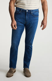 Courage Tapered Leg Jeans In Dark Brushed Organic Ultra