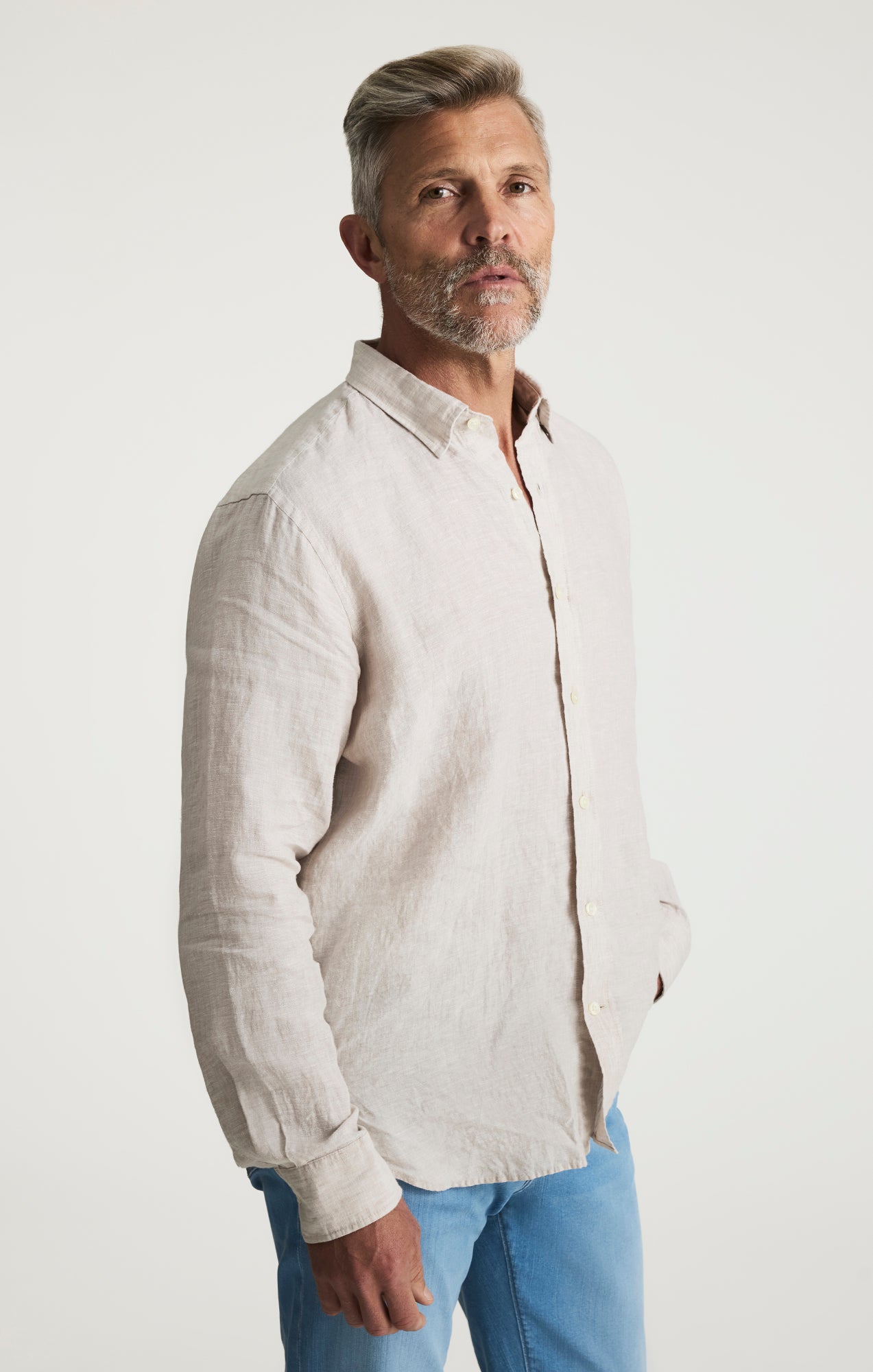 Linen Shirt In Beige