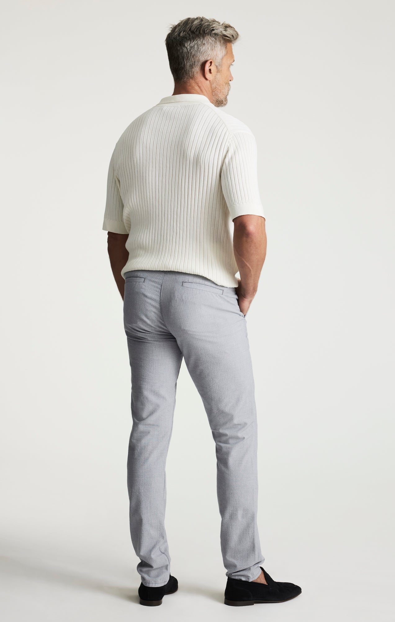 Verona Straight Leg Chino Pants In Vintage Indigo Seersucker