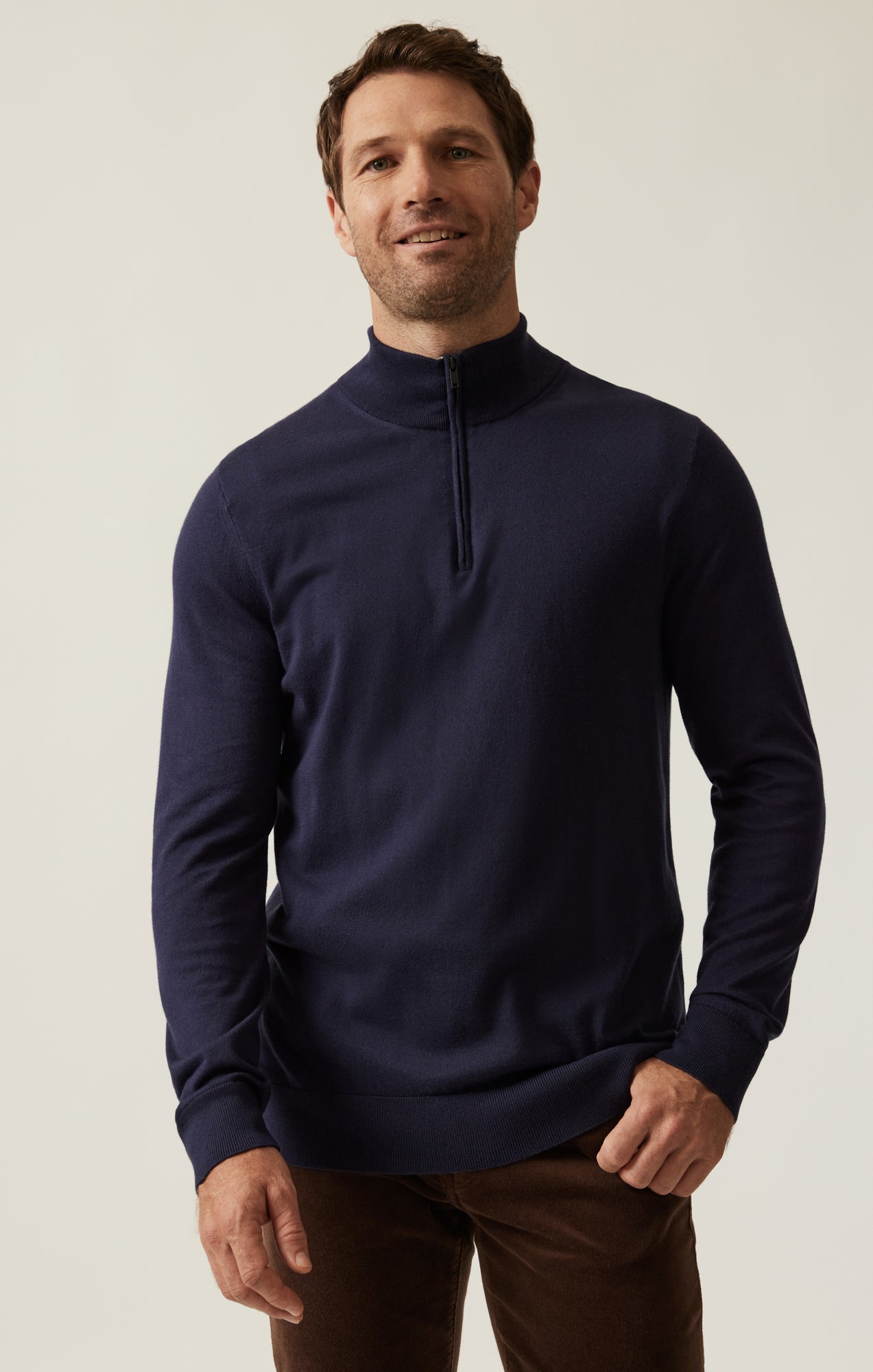 Quarter Zip Sweater In Navy