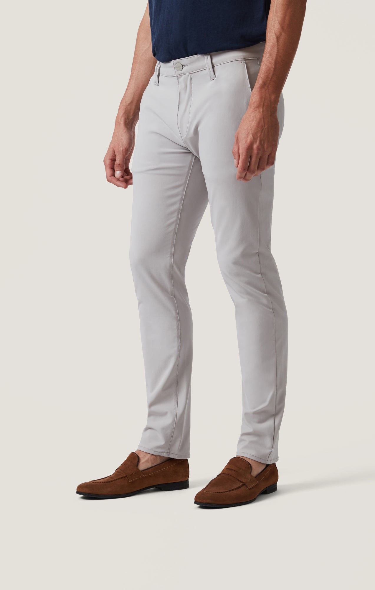 Verona Straight Leg Chino Pants In Grey Commuter Luxe