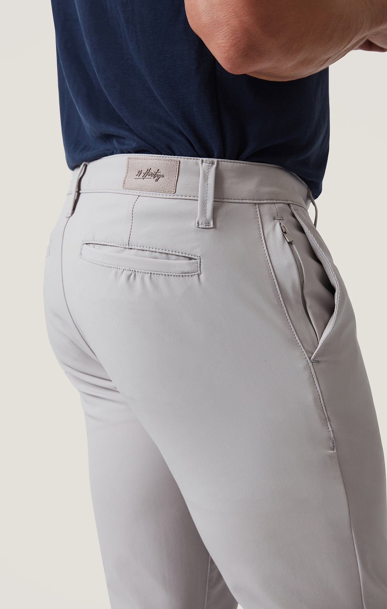 Verona Straight Leg Chino Pants In Grey Commuter Luxe