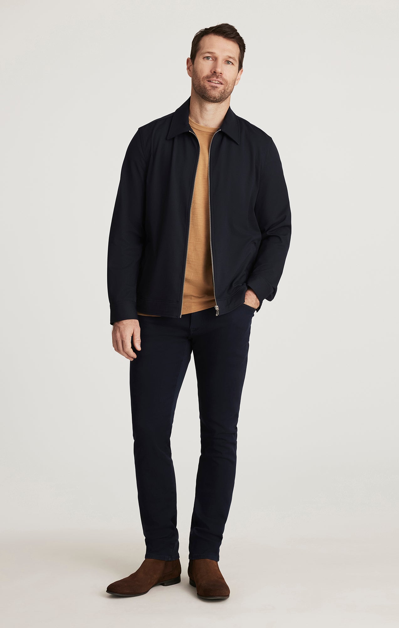 Cool Tapered Leg Pants in Dark Navy Cloud Luxe