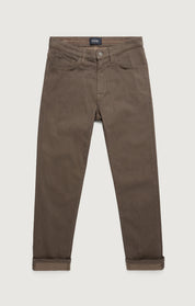 Charisma Relaxed Straight Pants in Coffee Diagonal