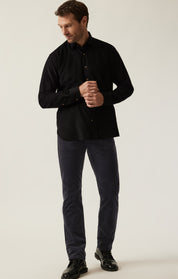 Cool Tapered Leg Pants in Charcoal Cord