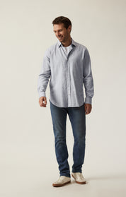 Herringbone Shirt In Grey Melange