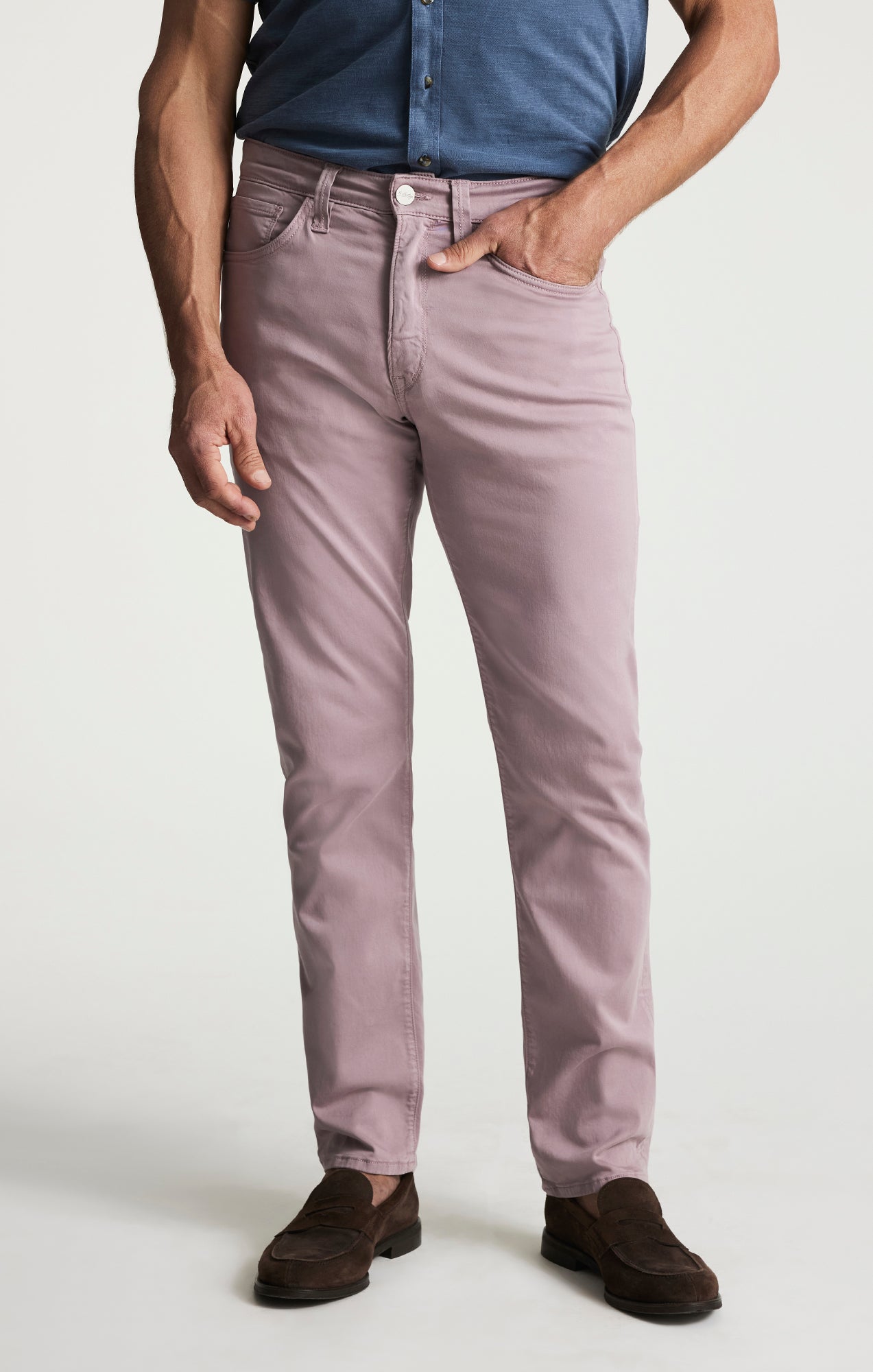 Courage Straight Leg Pants In Lavender Twill