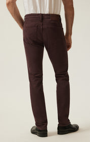 Cool Tapered Leg Pants in Burgundy Diagonal