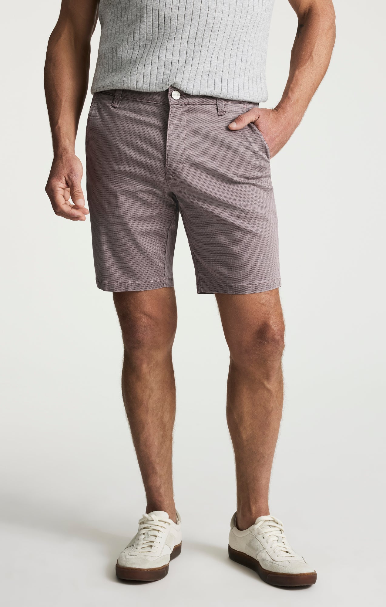 Arizona Slim Shorts In Lavender Tie Print