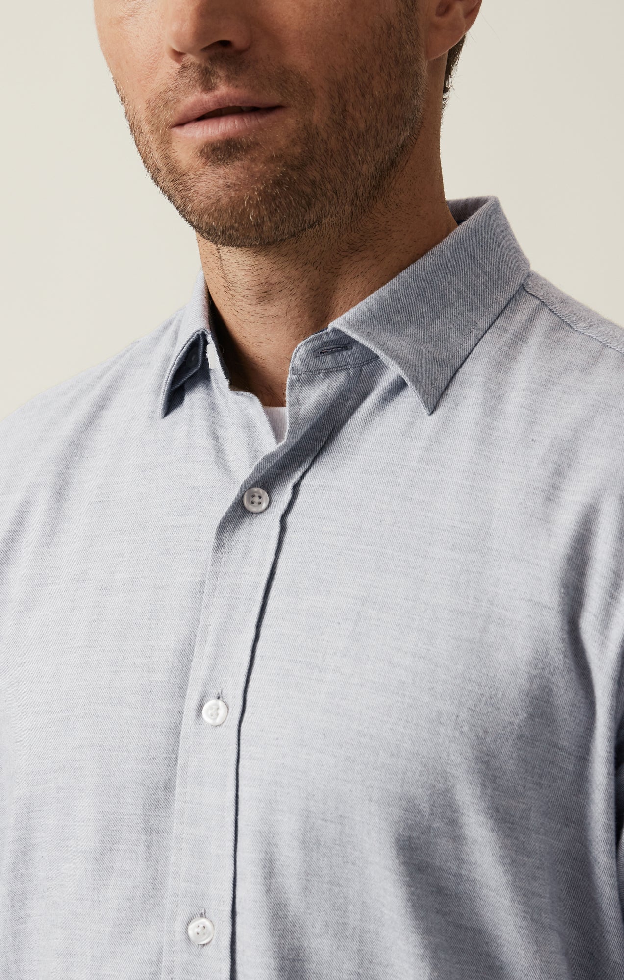 Herringbone Shirt In Grey Melange