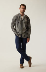 Gingham Shirt In Grey Melange