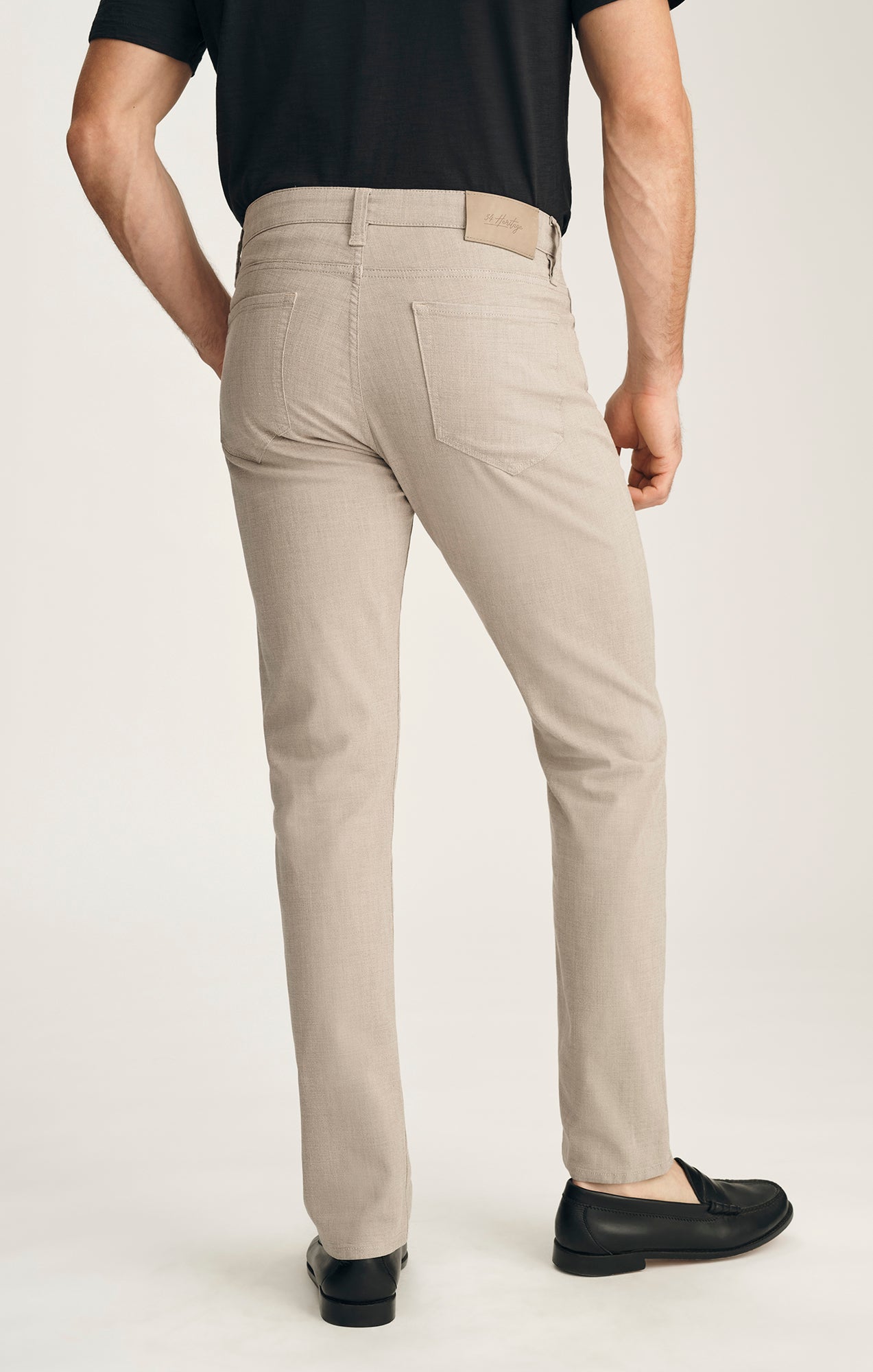 Courage Straight Leg Jeans In Mushroom Linen Luxe