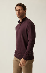 Quarter Zip Sweater In Burgundy