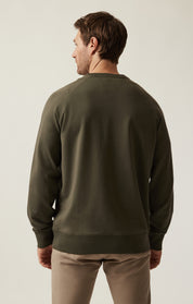 French Terry Crew Sweatshirt In Pimento Olive