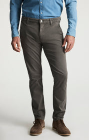 Verona Slim Leg Chino Pants in Sardine Grey Twill