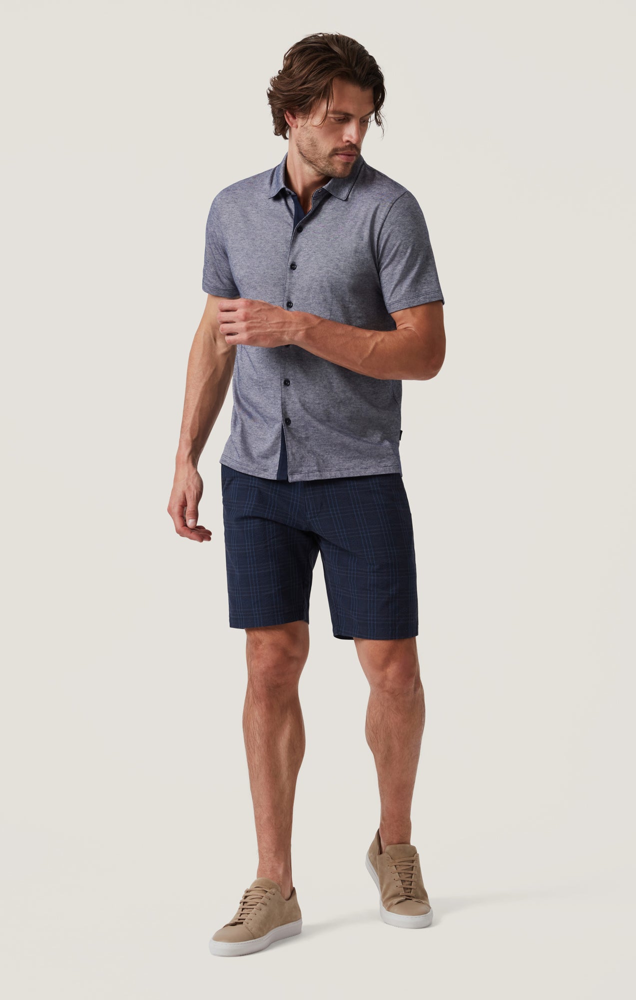 Arizona Shorts in Navy Seersucker Kona