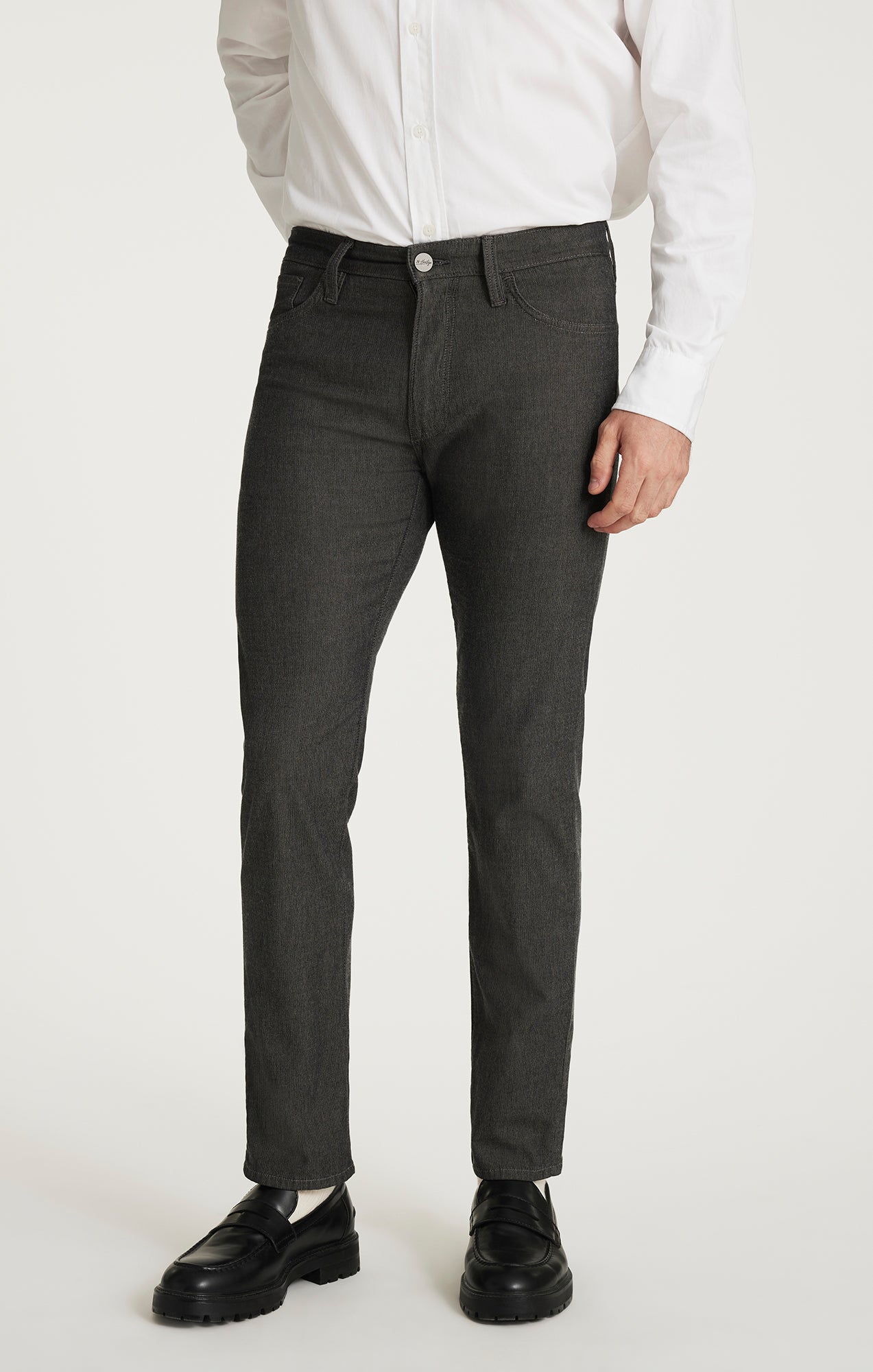 Courage Straight Leg Pants in Grey Herringbone
