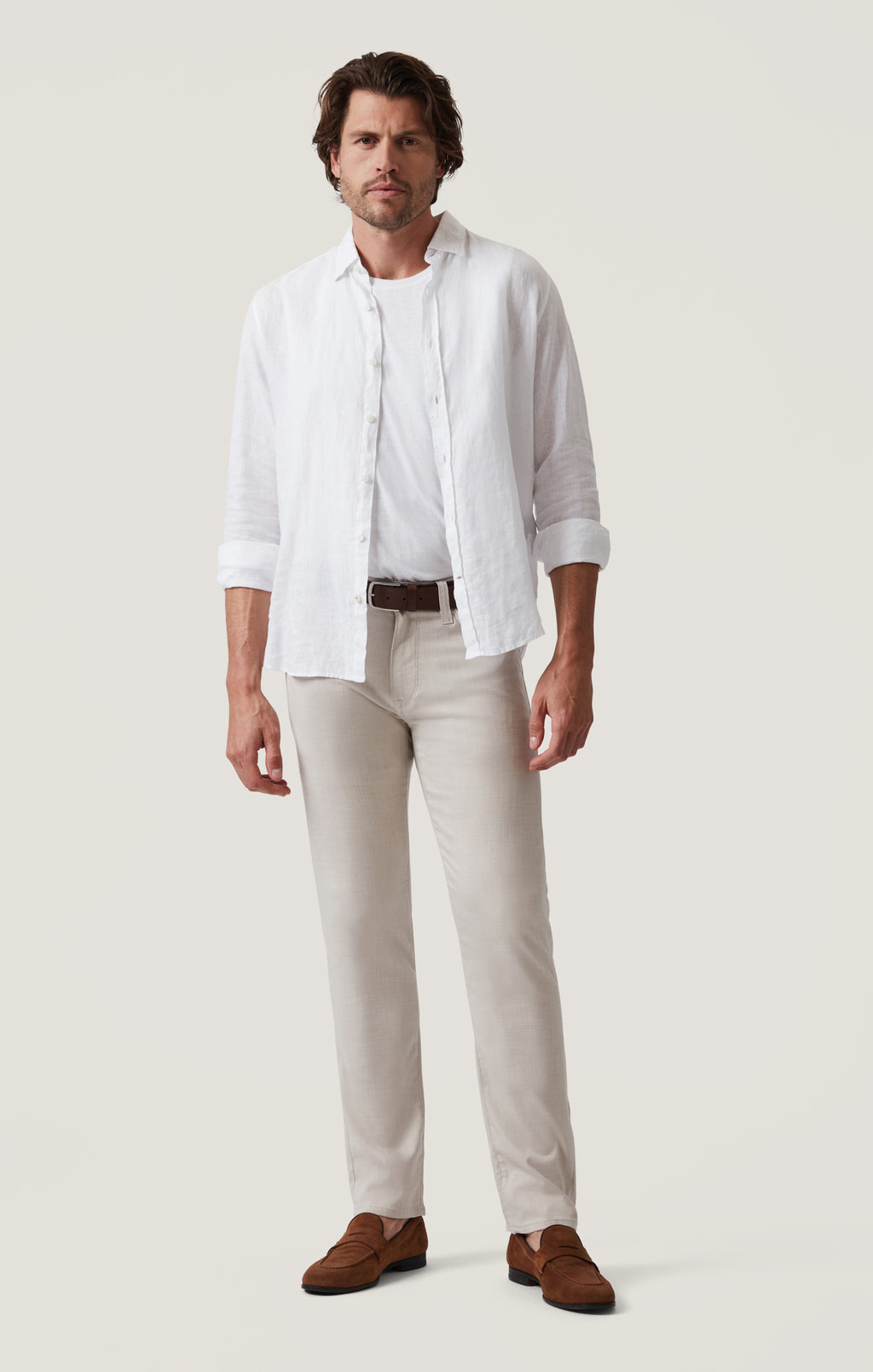 Courage Straight Leg Pants in Cream Cross Twill
