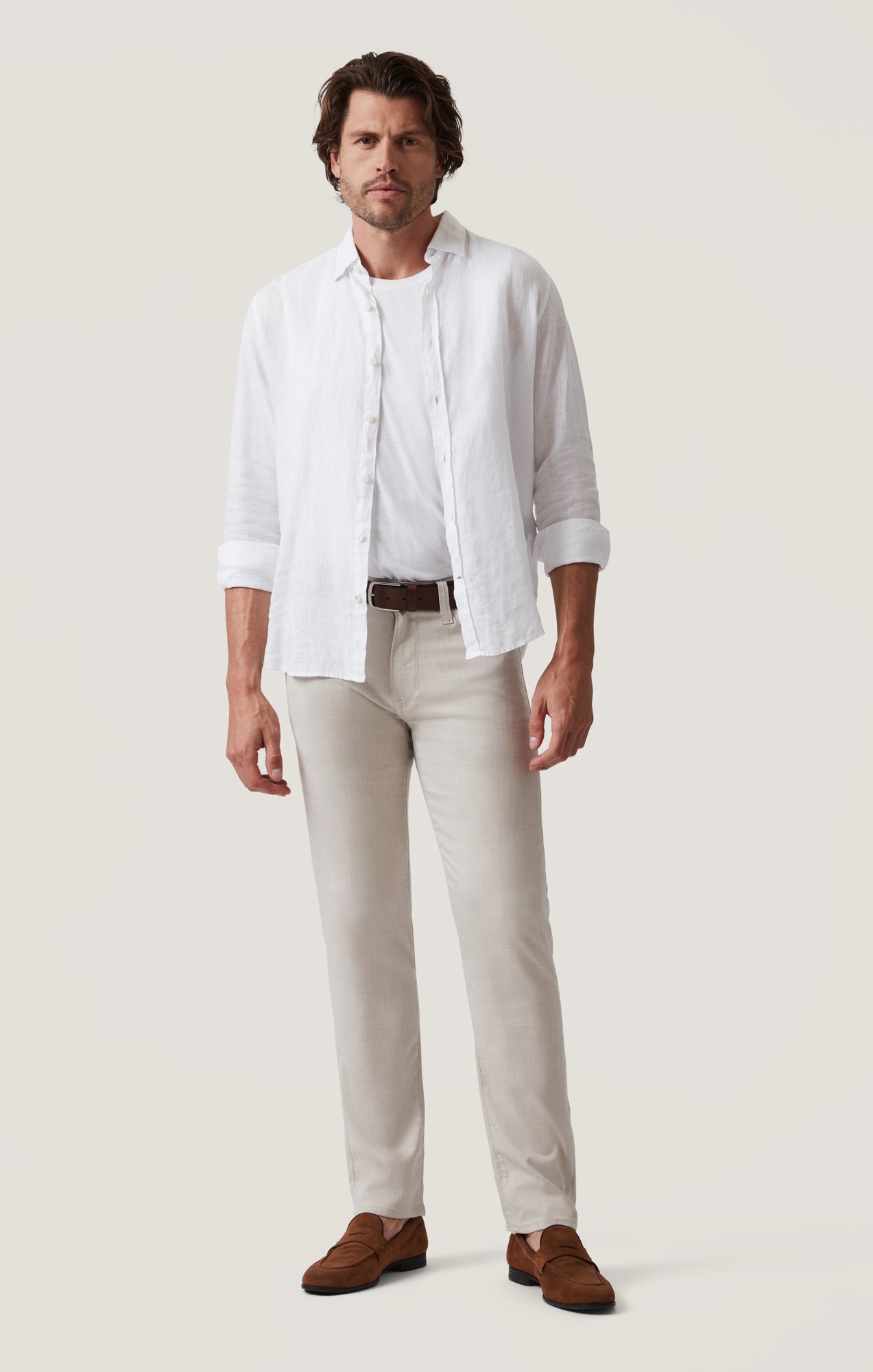 Courage Straight Leg Pants in Cream Cross Twill