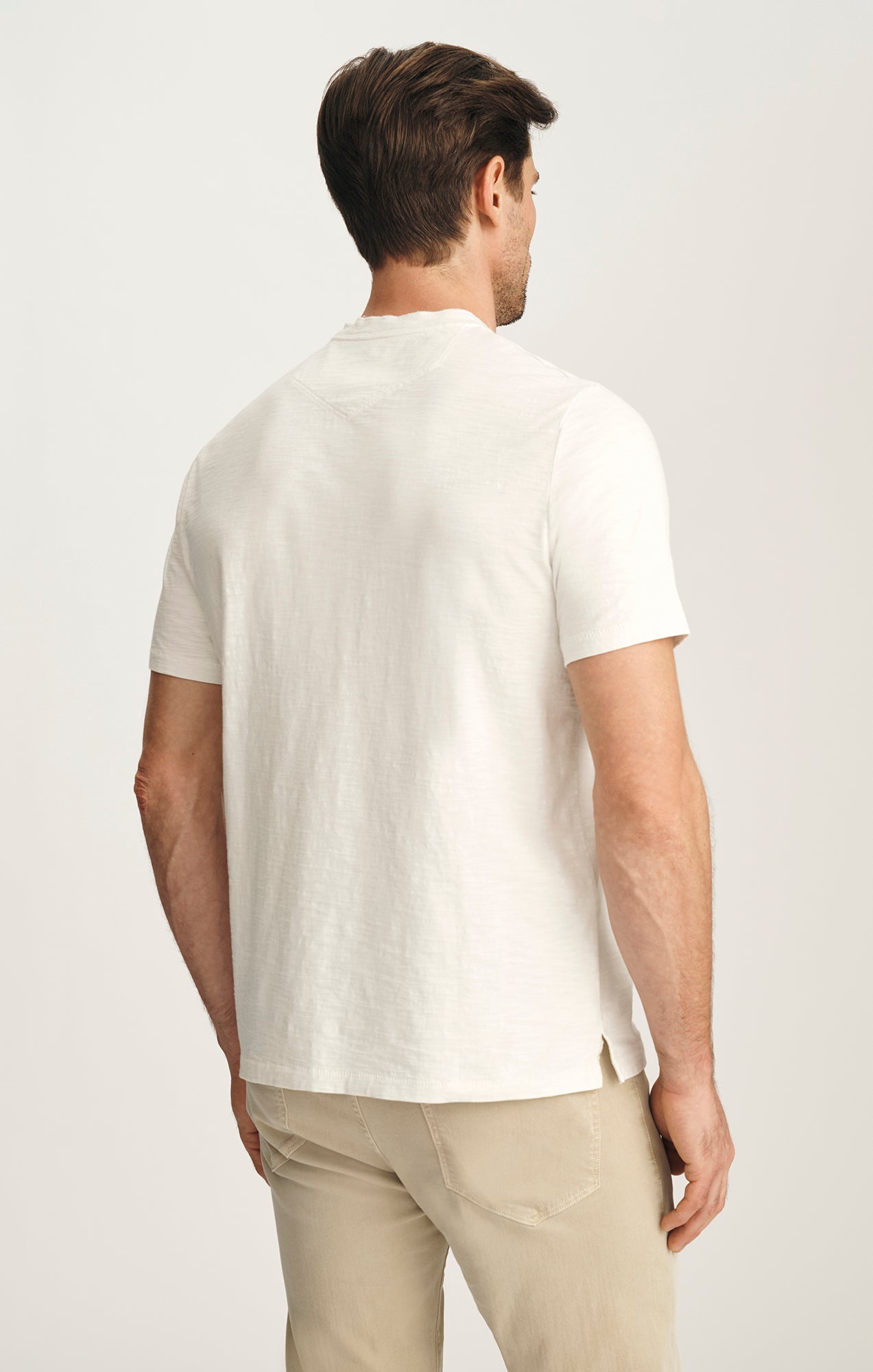 Slub Henley T-Shirt In Antique White