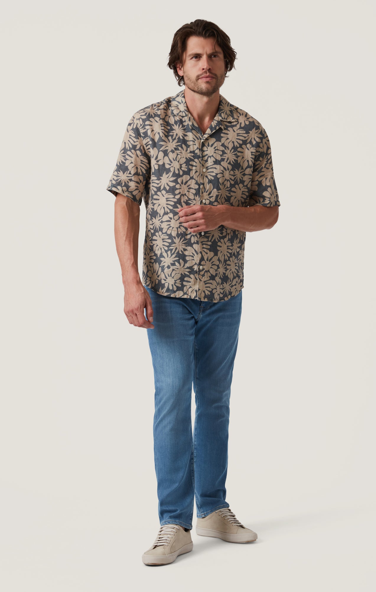 Bloom Short Sleeve Linen Shirt in Twine