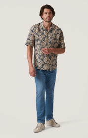 Bloom Short Sleeve Linen Shirt in Twine