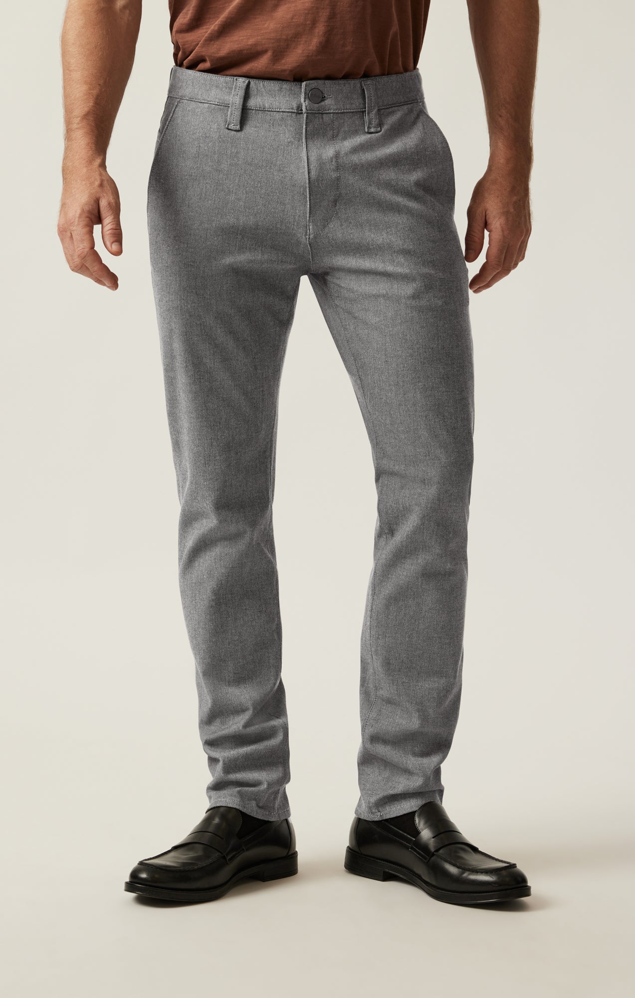 Verona Slim Leg Chino Pants in Grey Elite