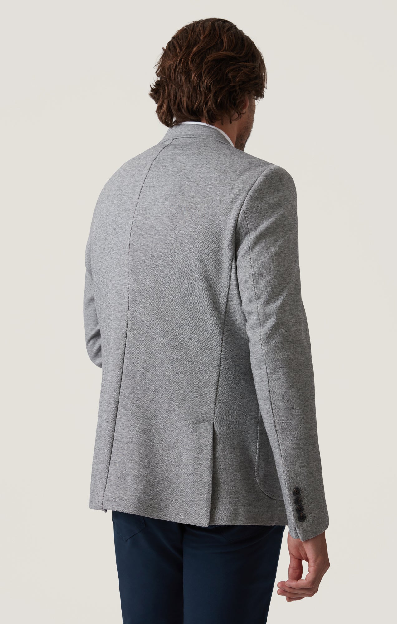 Matteo Pique Blazer in Grey Melange