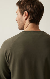 French Terry Crew Sweatshirt In Pimento Olive