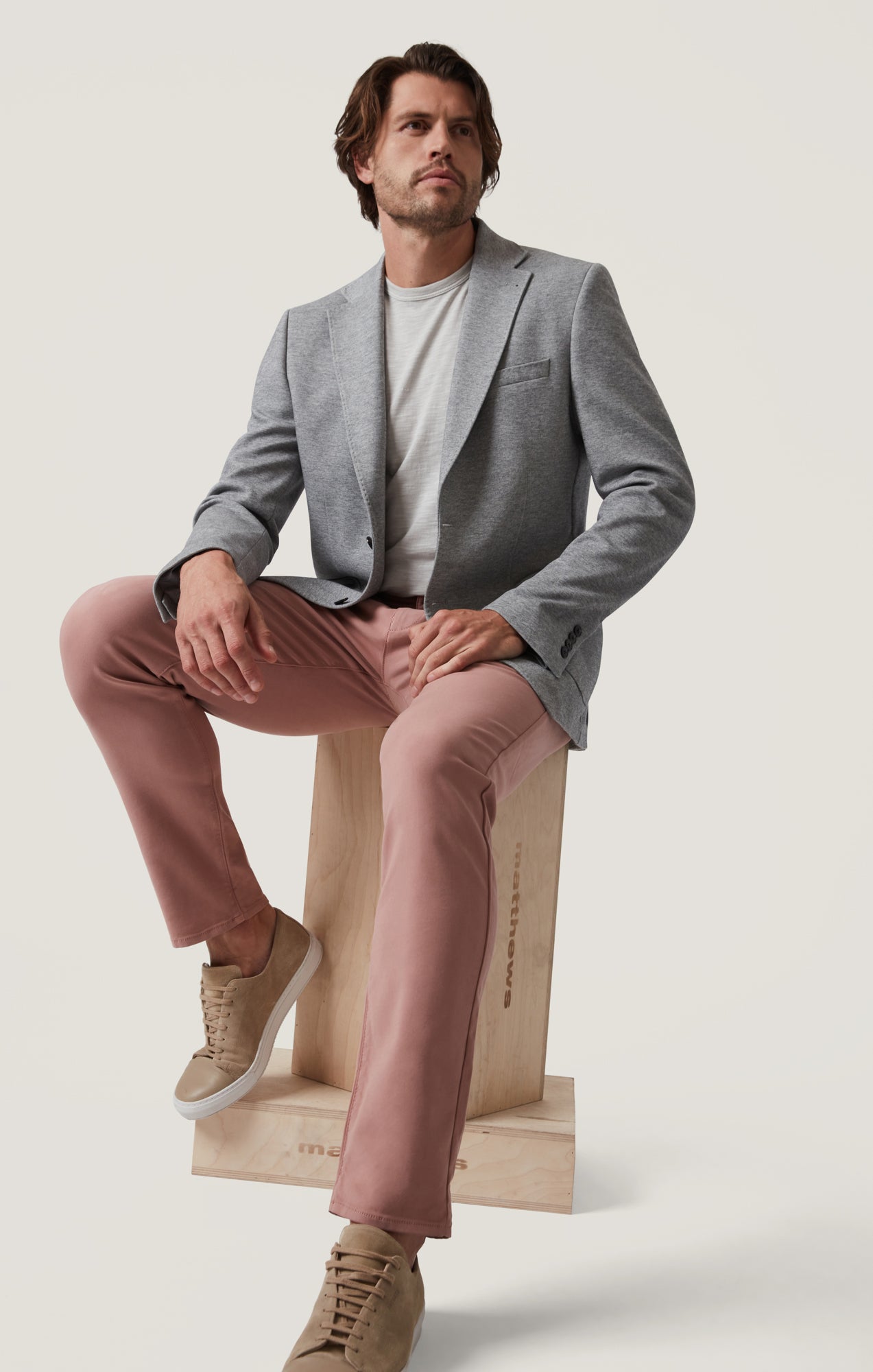 Verona Straight Leg Chino Pants In Rose High Flyer