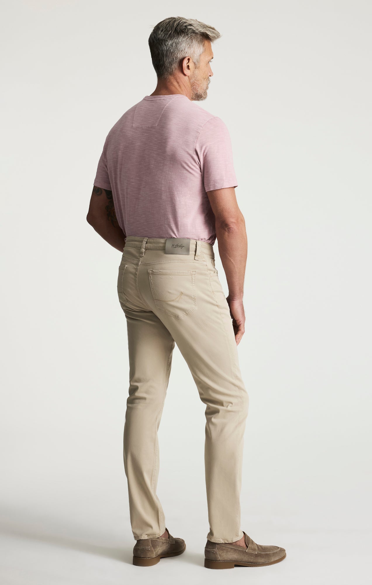 Cool Tapered Leg Pants in Sand Twill