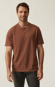 Slub Crew Neck T-Shirt in Cinnamon