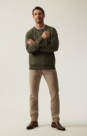 French Terry Crew Sweatshirt In Pimento Olive