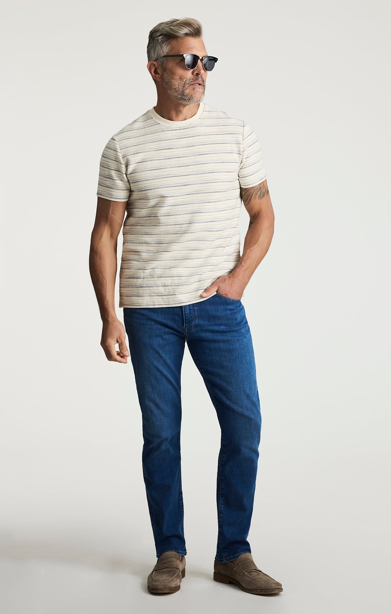 Courage Tapered Leg Jeans In Dark Brushed Organic Ultra