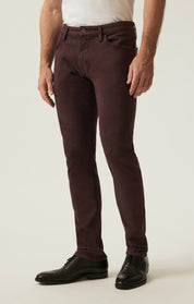 Cool Tapered Leg Pants in Burgundy Diagonal