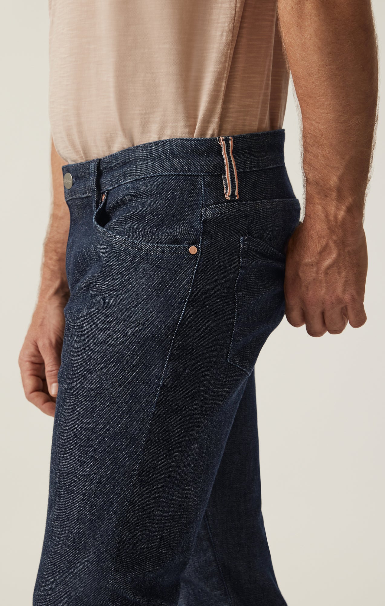 Cool Tapered Leg Pants in Dark Blue Selvedge