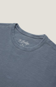 Slub Crew Neck T-Shirt in Vintage Blue