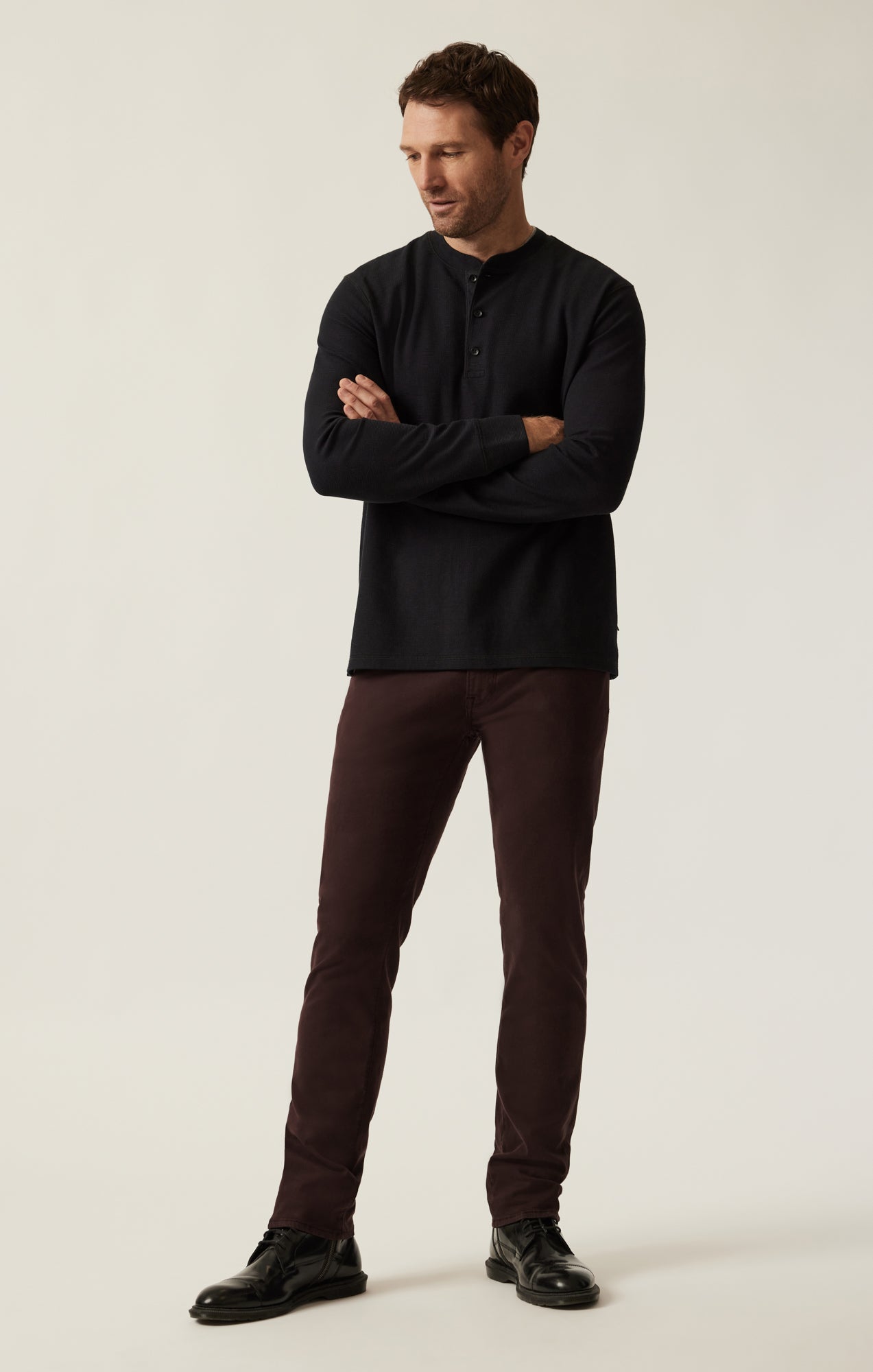 Courage Straight Leg Pants in Burgundy Twill