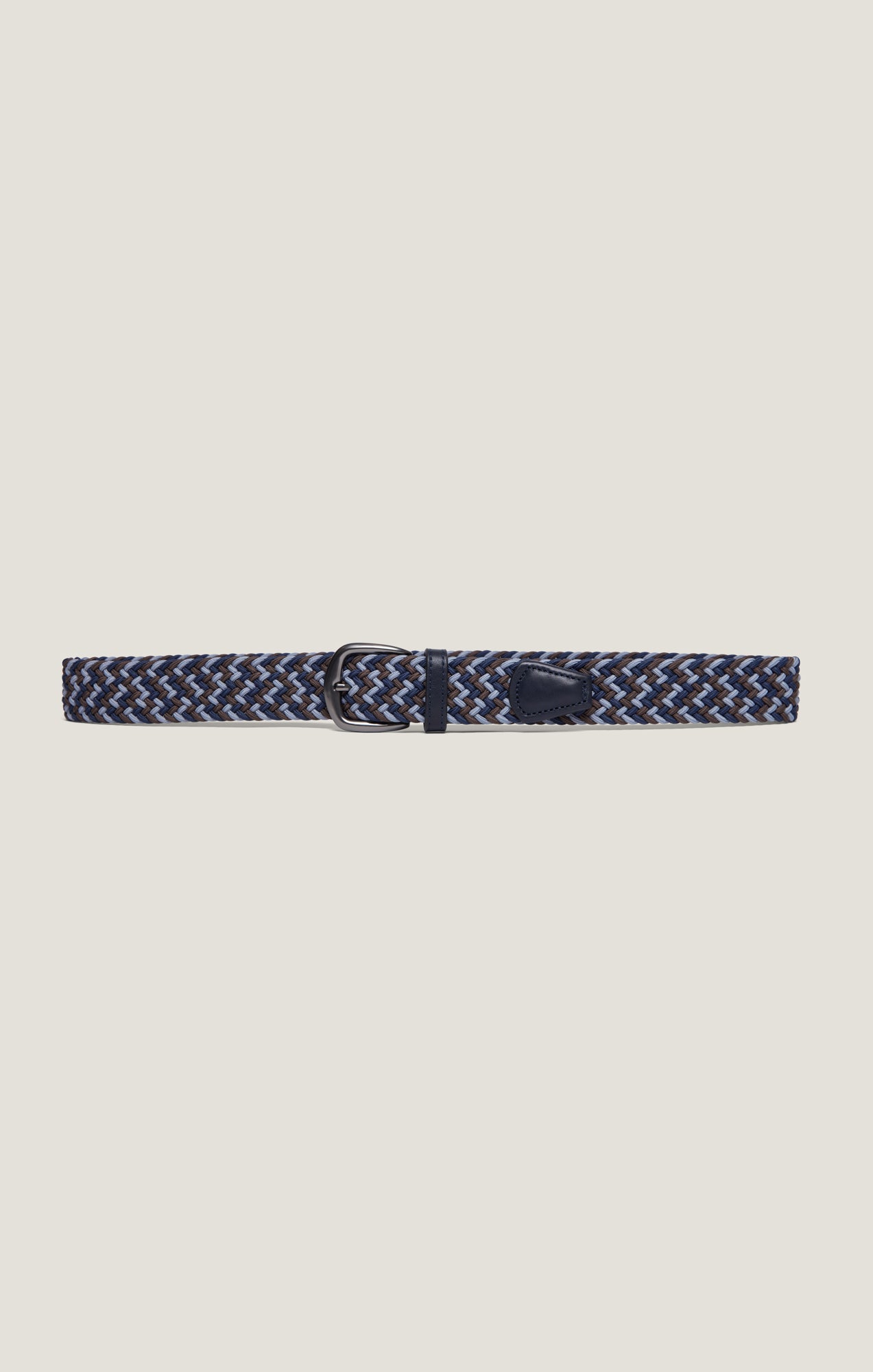 Woven Elastic Belt in Multi Navy