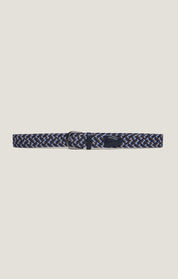 Woven Elastic Belt in Multi Navy