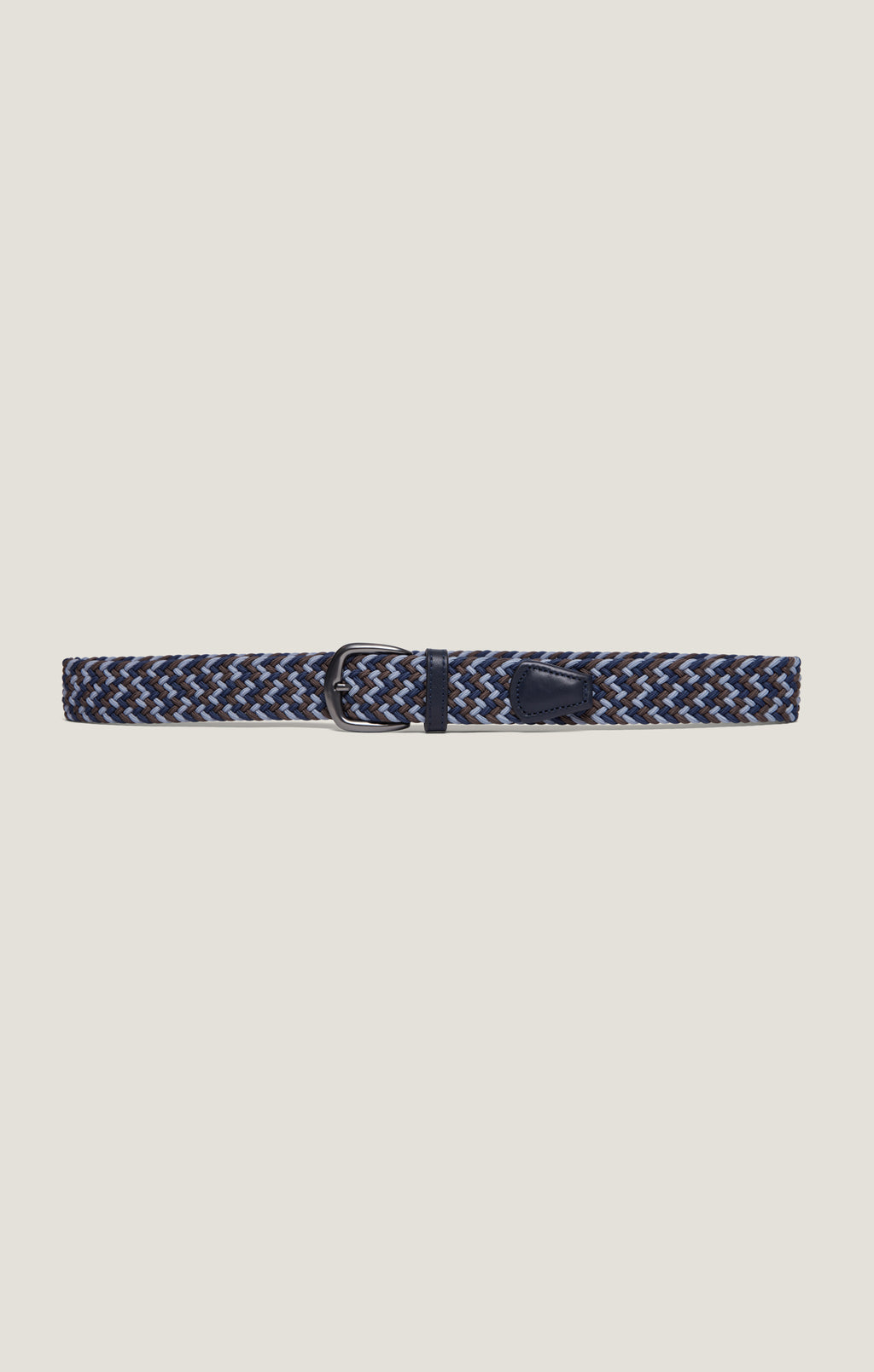 Woven Elastic Belt in Multi Navy