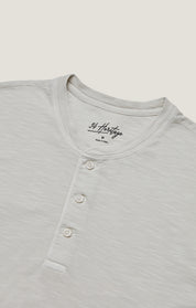 Slub Henley T-Shirt in Ivory